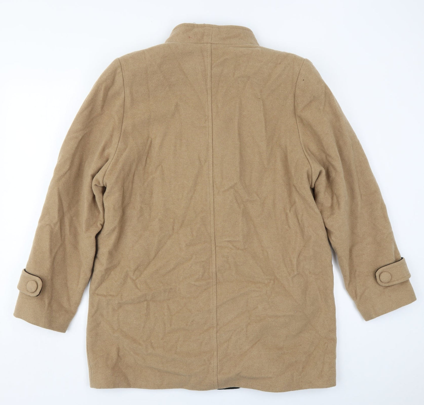 EWM Womens Beige   Pea Coat Coat Size 16  Button