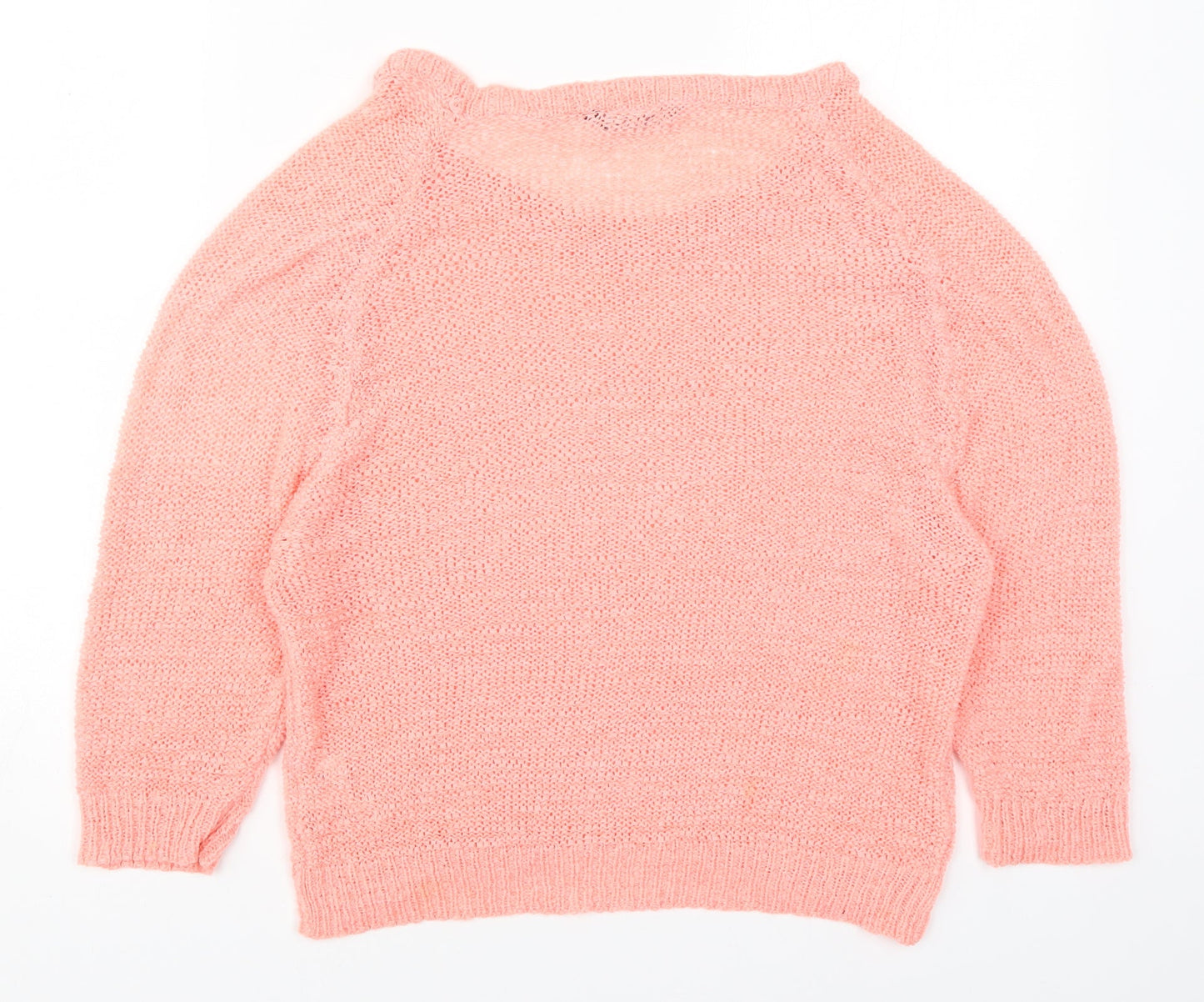 Select Womens Pink Round Neck  Acrylic Pullover Jumper Size 10