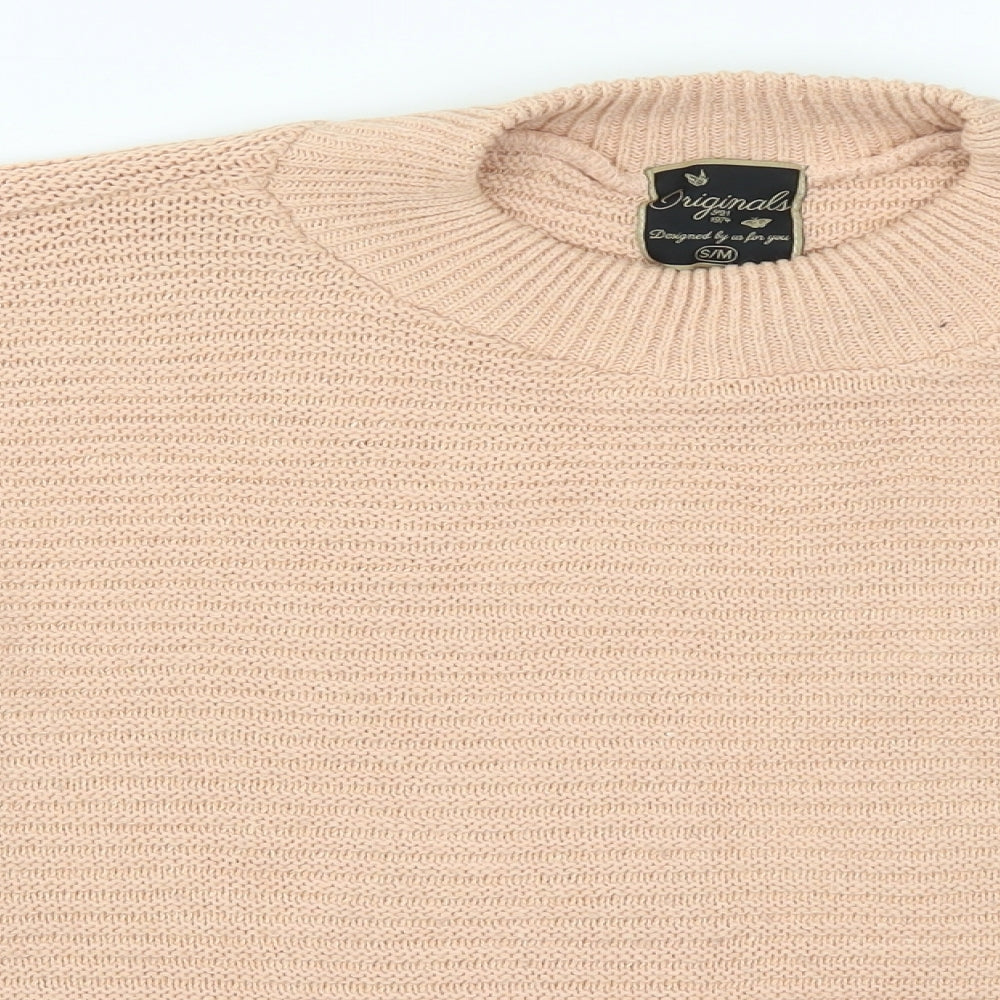 Originals Womens Pink Round Neck  Cotton Pullover Jumper Size S