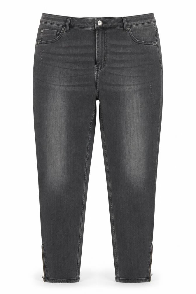 Indigo Collection Womens Grey  Cotton Skinny Jeans Size 36 in L24 in Regular Button - Short Leg