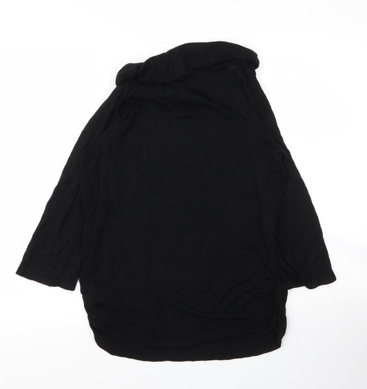 Gibson Womens Black Cowl Neck  Viscose Pullover Jumper Size M