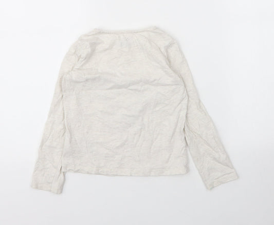 Gap Girls Beige  Cotton Basic T-Shirt Size 5 Years Round Neck