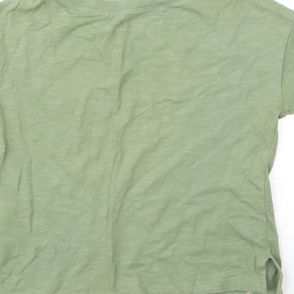 Gap Girls Green  Cotton Basic T-Shirt Size 4 Years Round Neck