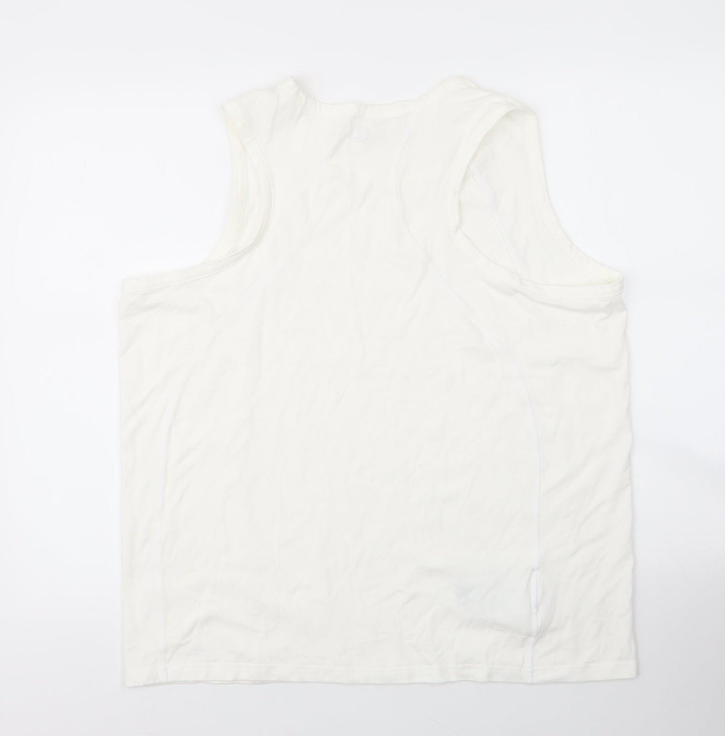 Oxlayne Mens White  Cotton Basic Tank Size XL Round Neck