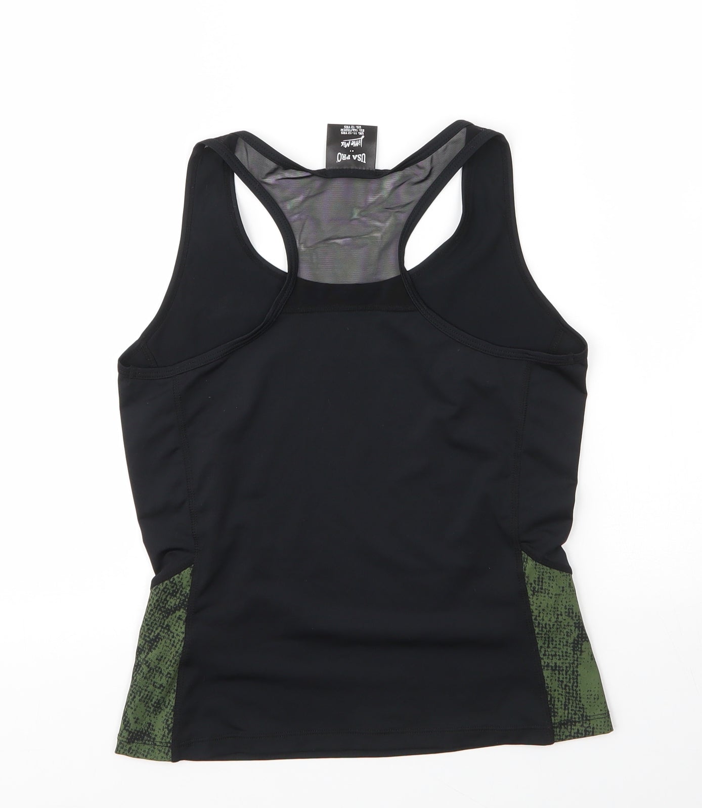 USA Pro Girls Black  Polyester Basic Tank Size 11 Years Round Neck