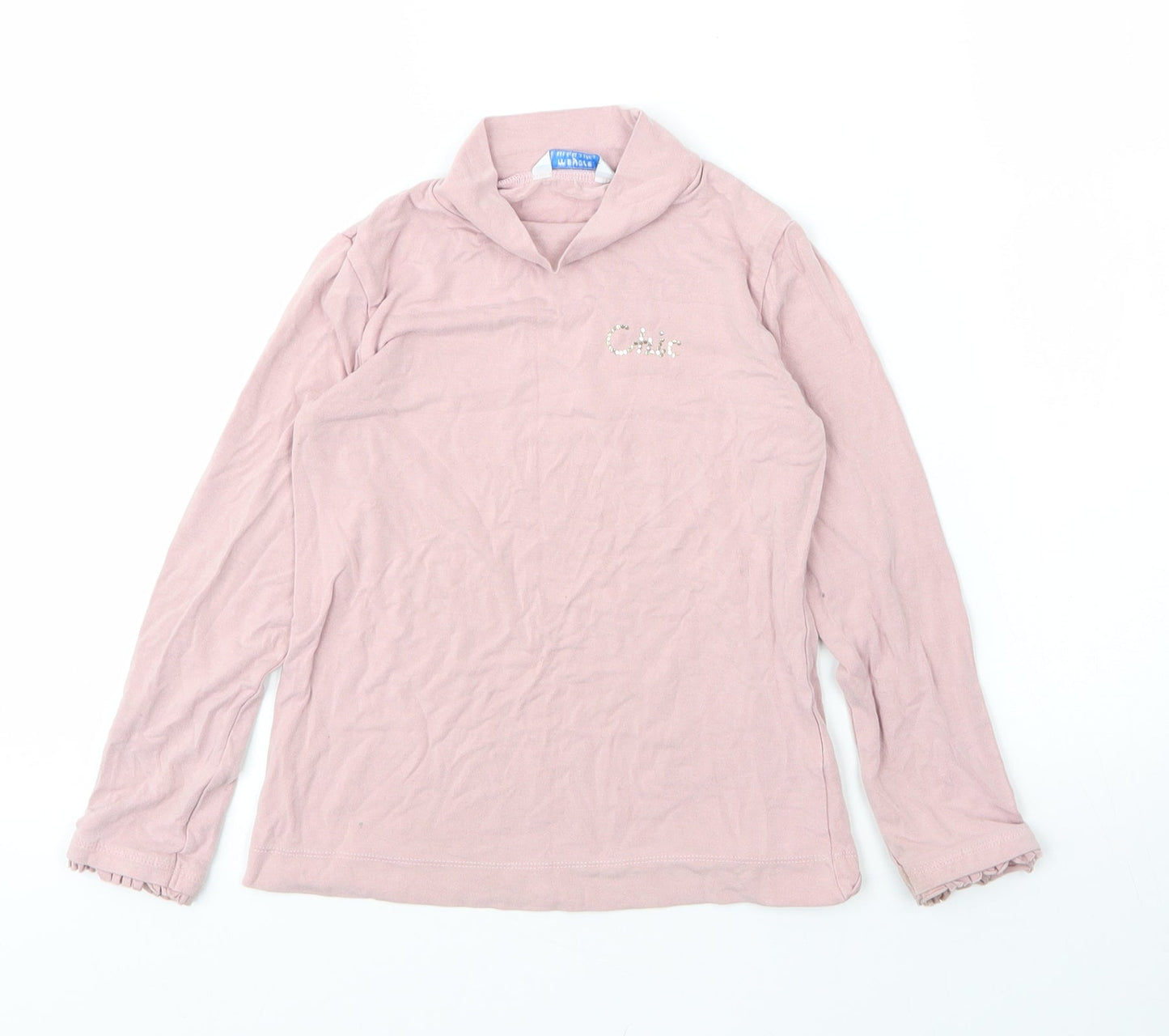 Mayoral Girls Pink  Cotton Basic Blouse Size 5 Years Round Neck