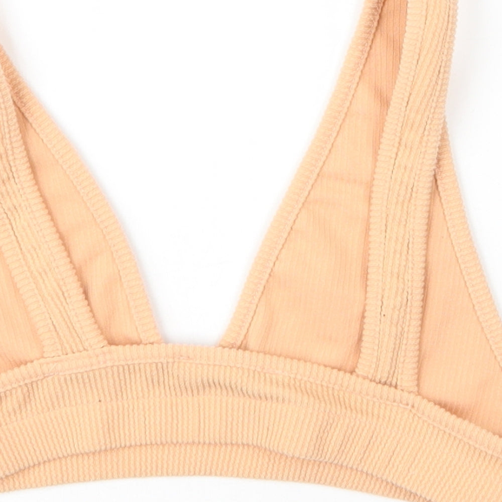 Missguided Womens Pink  Cotton Cropped Tank Size 12 V-Neck