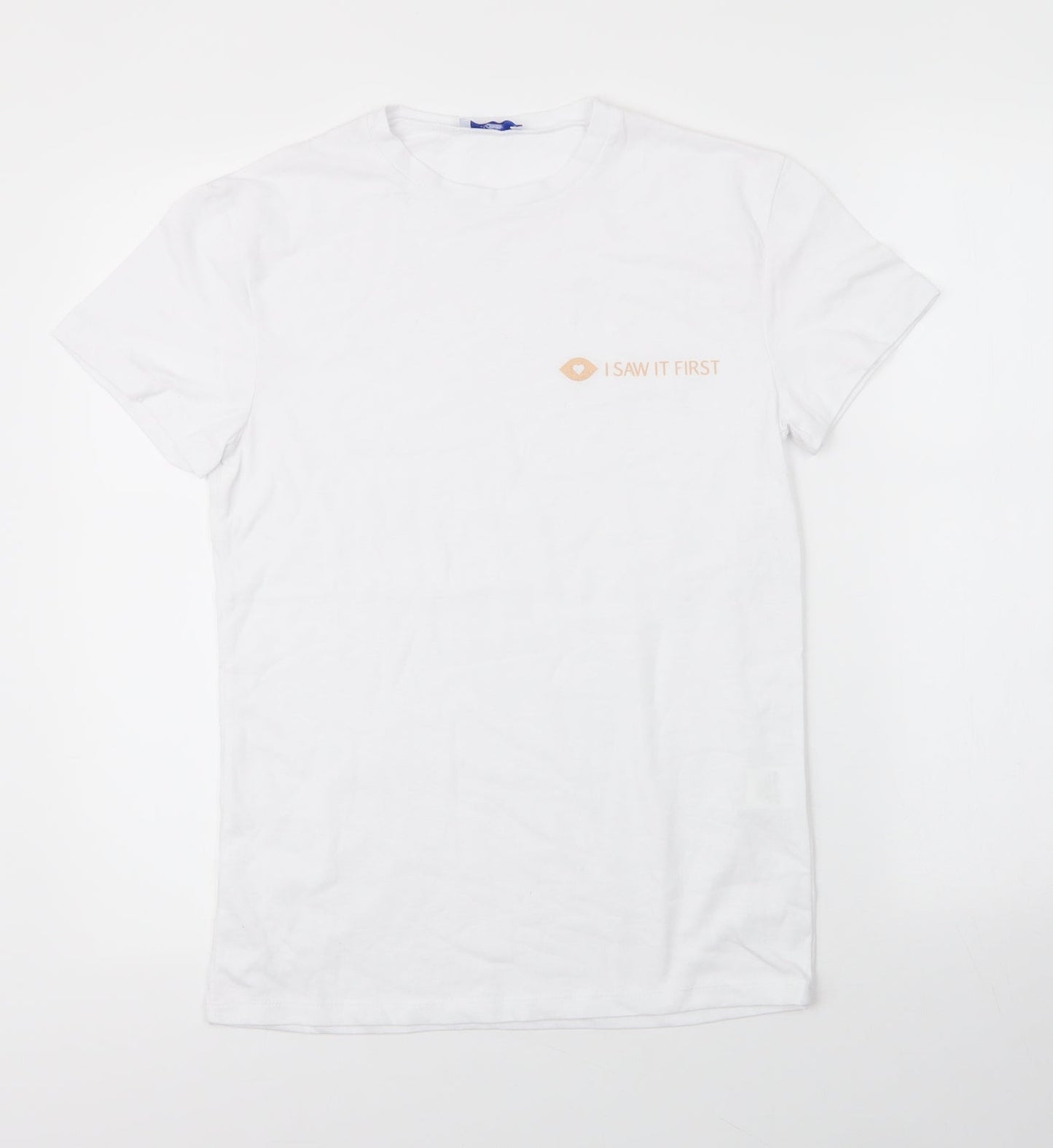 Jetty Womens White  Cotton Basic T-Shirt Size S Round Neck