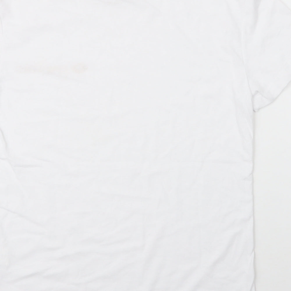 Jetty Womens White  Cotton Basic T-Shirt Size S Round Neck