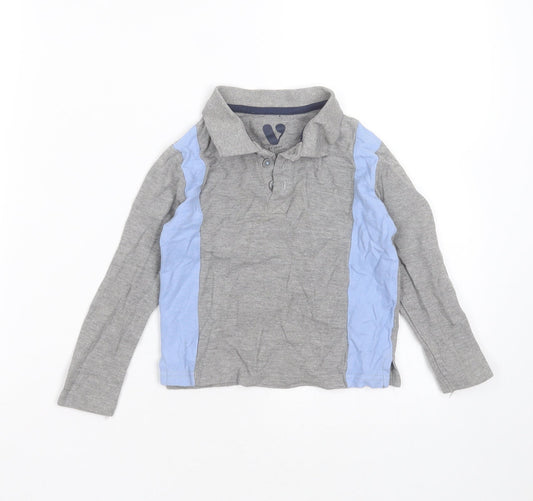 Very Boys Grey  Cotton Basic Polo Size 3-4 Years Collared