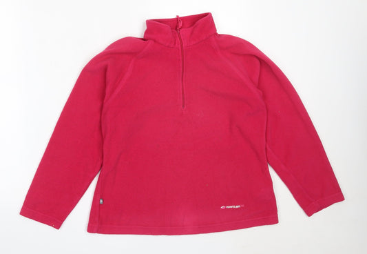 Mountain Life Womens Pink  Polyester Henley Sweatshirt Size 12
