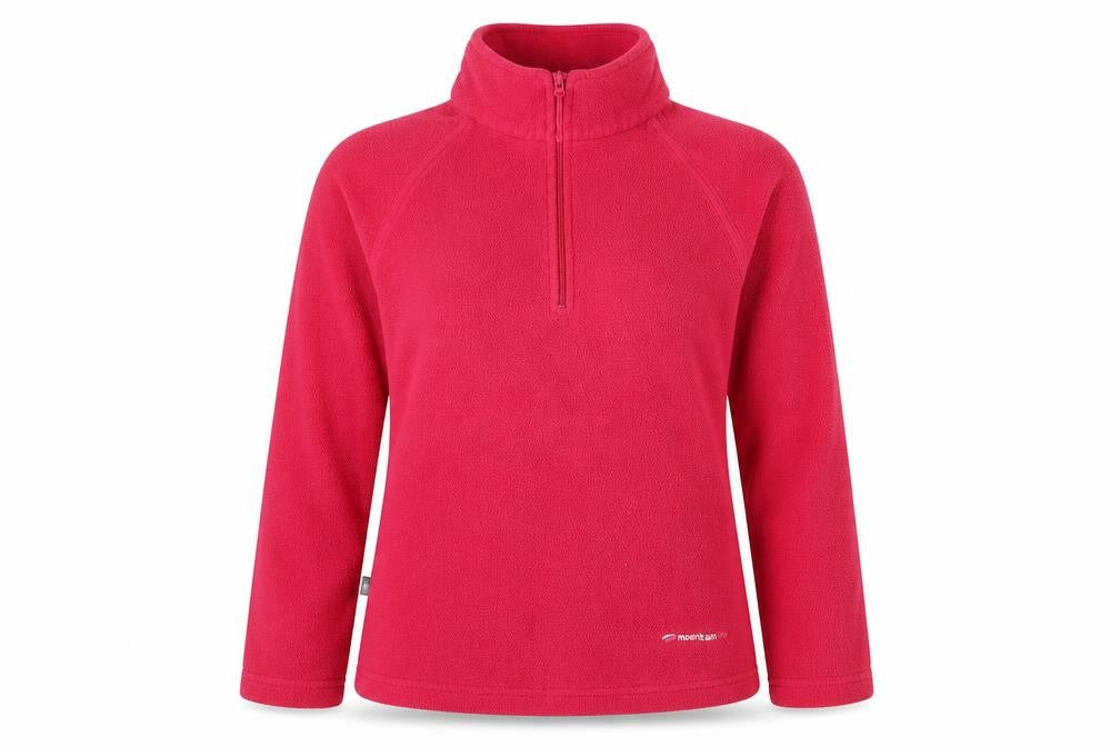 Womens UK 12 Regular Mountain Life Pink Henley Sweatshirt