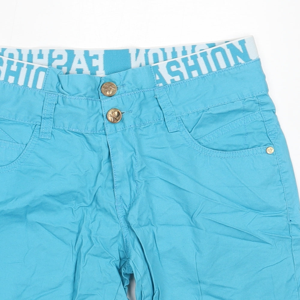 Poto Club Womens Blue  Cotton Chino Shorts Size 28 in  Regular