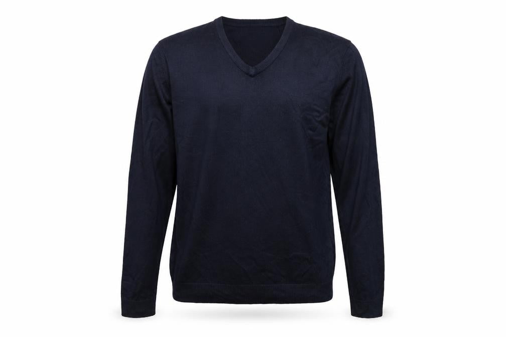 Burton Mens Blue V-Neck  Acrylic Pullover Jumper Size M