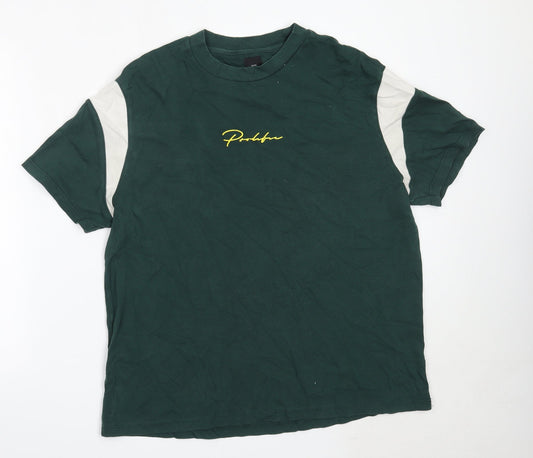 River Island Girls Green  Cotton Basic T-Shirt Size XL Round Neck