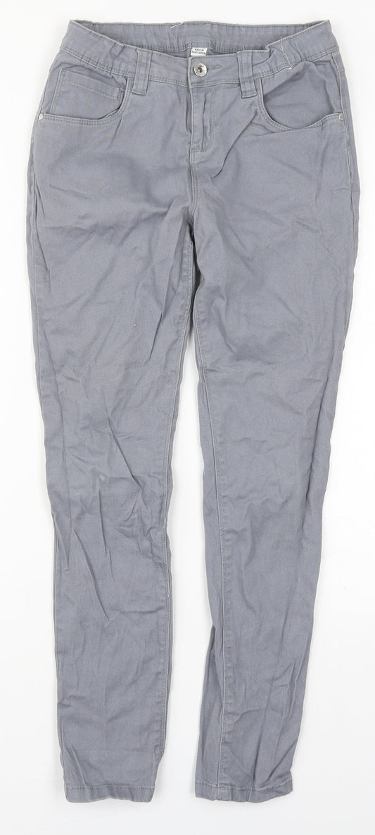 Denim Co Girls Grey  Cotton Skinny Jeans Size 12-13 Years  Regular Button