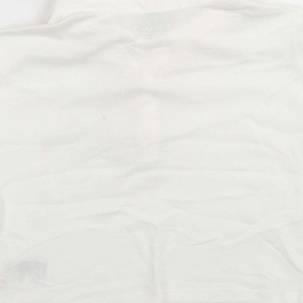 Divided Womens White  Cotton Cropped Polo Size S Collared - Sex Education