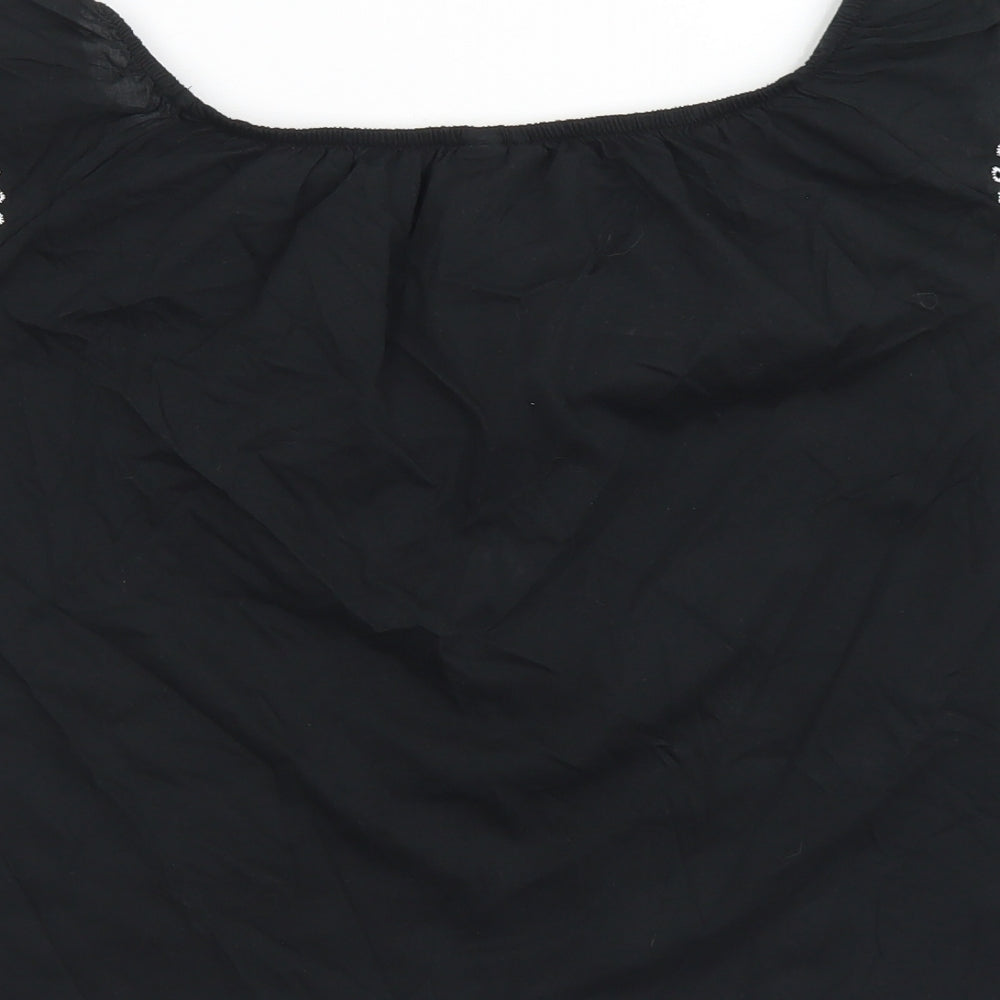 H&M Womens Black  Cotton Basic T-Shirt Size XS Boat Neck