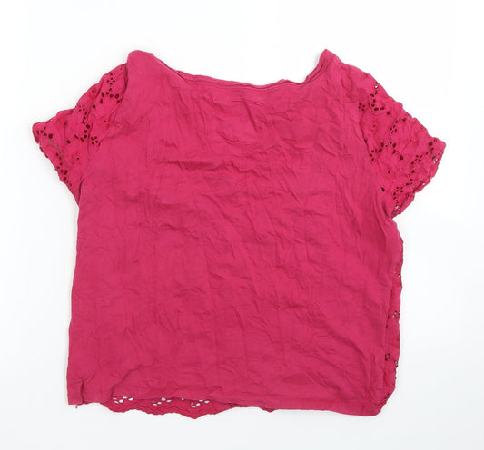 Falmer Heritage Womens Pink  Cotton Basic T-Shirt Size 10 Round Neck