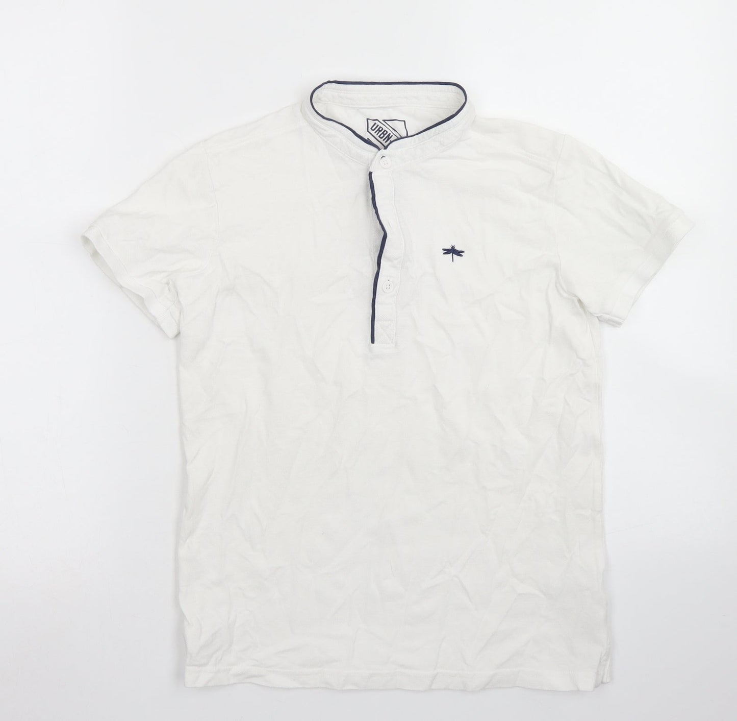 URBN-DEPT Boys White  Cotton Basic Polo Size 12 Years Crew Neck