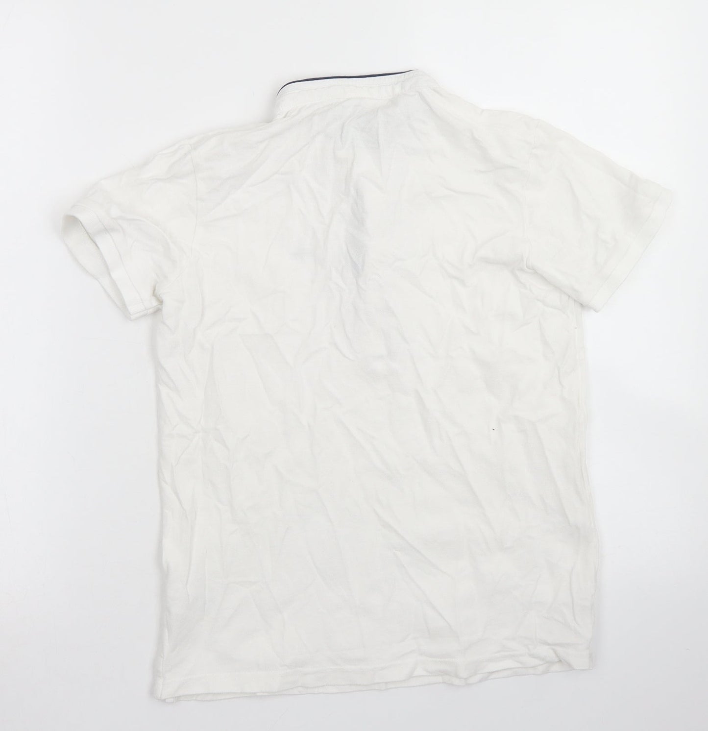 URBN-DEPT Boys White  Cotton Basic Polo Size 12 Years Crew Neck