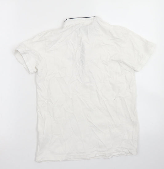 URBN-DEPT Boys White  Cotton Basic Polo Size 12 Years Crew Neck