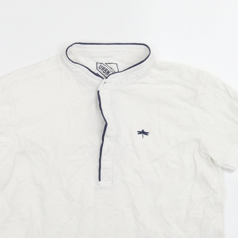 URBN-DEPT Boys White  Cotton Basic Polo Size 12 Years Crew Neck
