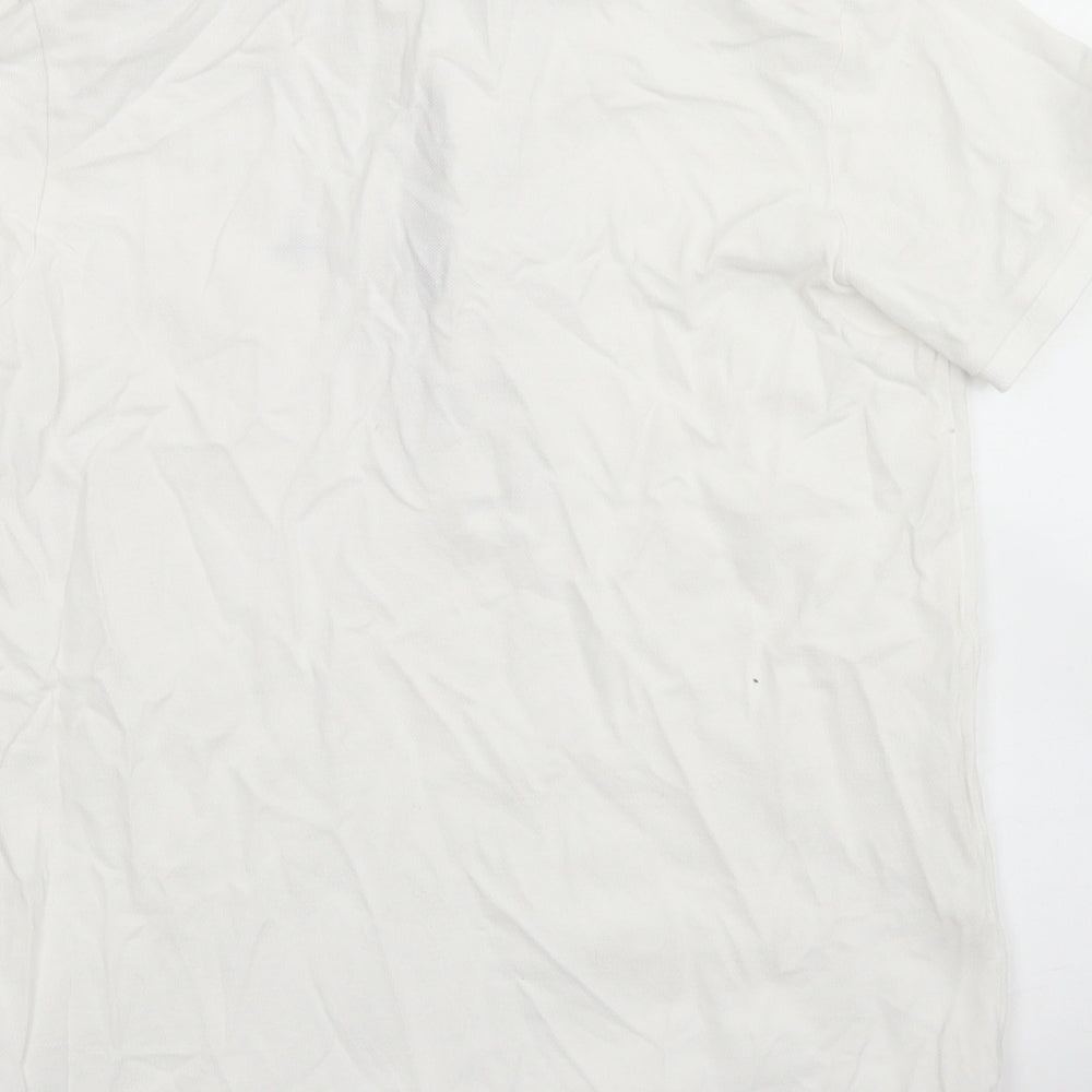 URBN-DEPT Boys White  Cotton Basic Polo Size 12 Years Crew Neck