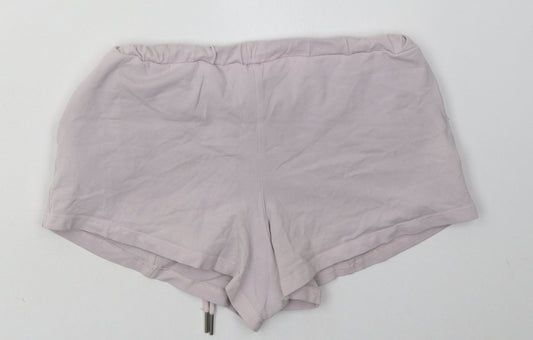 The Couture Club Womens Pink  Cotton Sweat Shorts Size S  Regular Tie