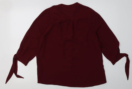 Dorothy Perkins Womens Purple  Polyester Basic Blouse Size 10 V-Neck