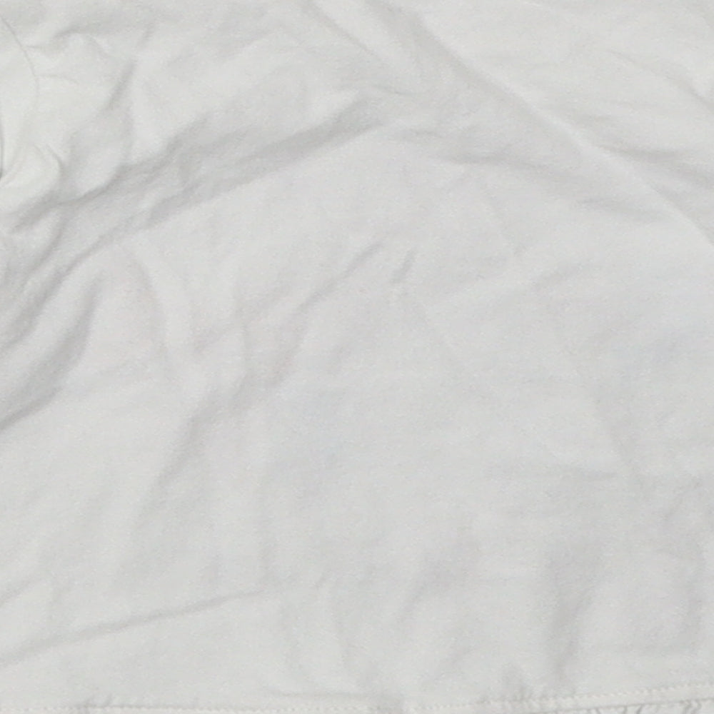 Nutmeg Girls White  Cotton Basic Casual Size 6-9 Months Crew Neck Pullover - all wrapped up with love