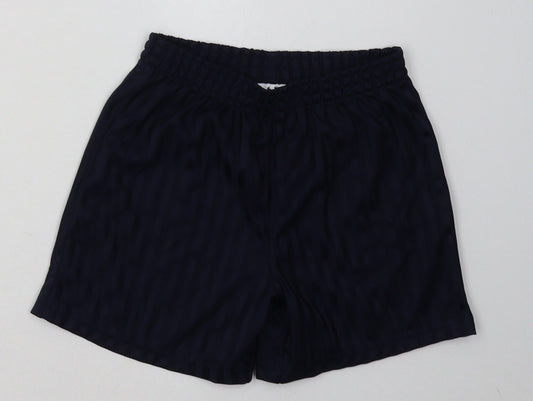 George Boys Blue Striped Polyester Sweat Shorts Size 6-7 Years  Regular  - School Wear
