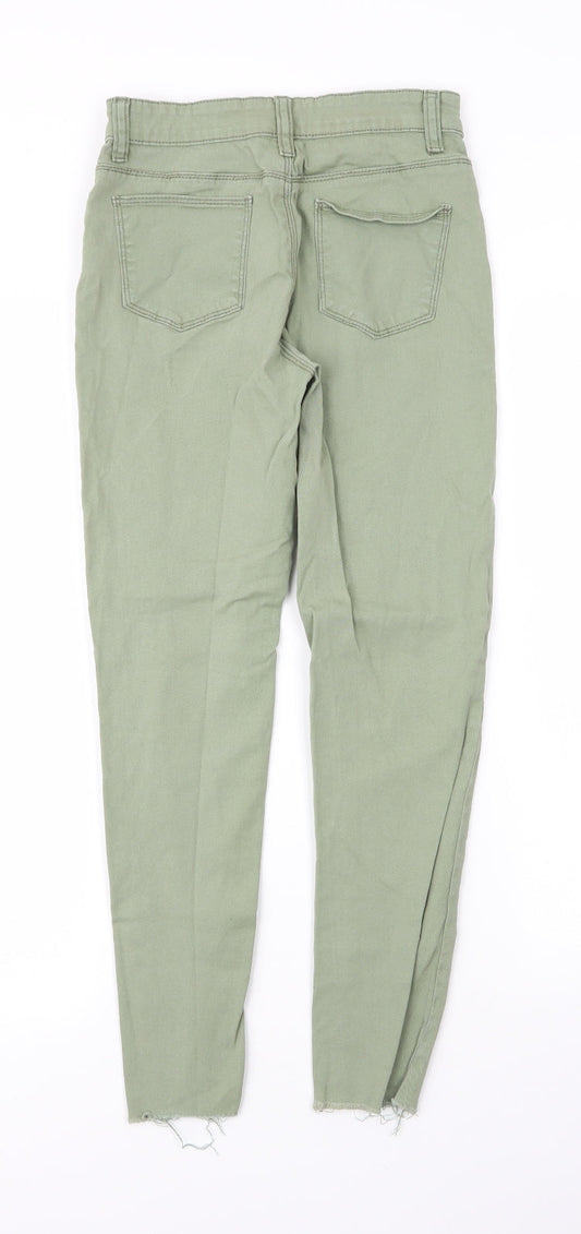 Primark Girls Green  Cotton Skinny Jeans Size 11 Years L25 in Regular Zip