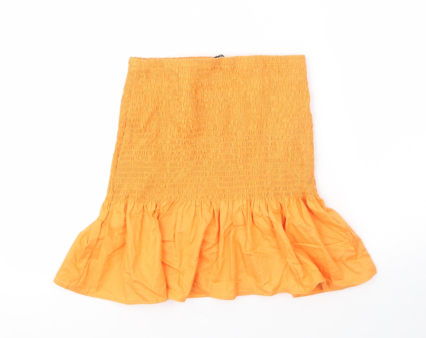 H&M Womens Orange  Cotton Basic Blouse Size XS Off the Shoulder