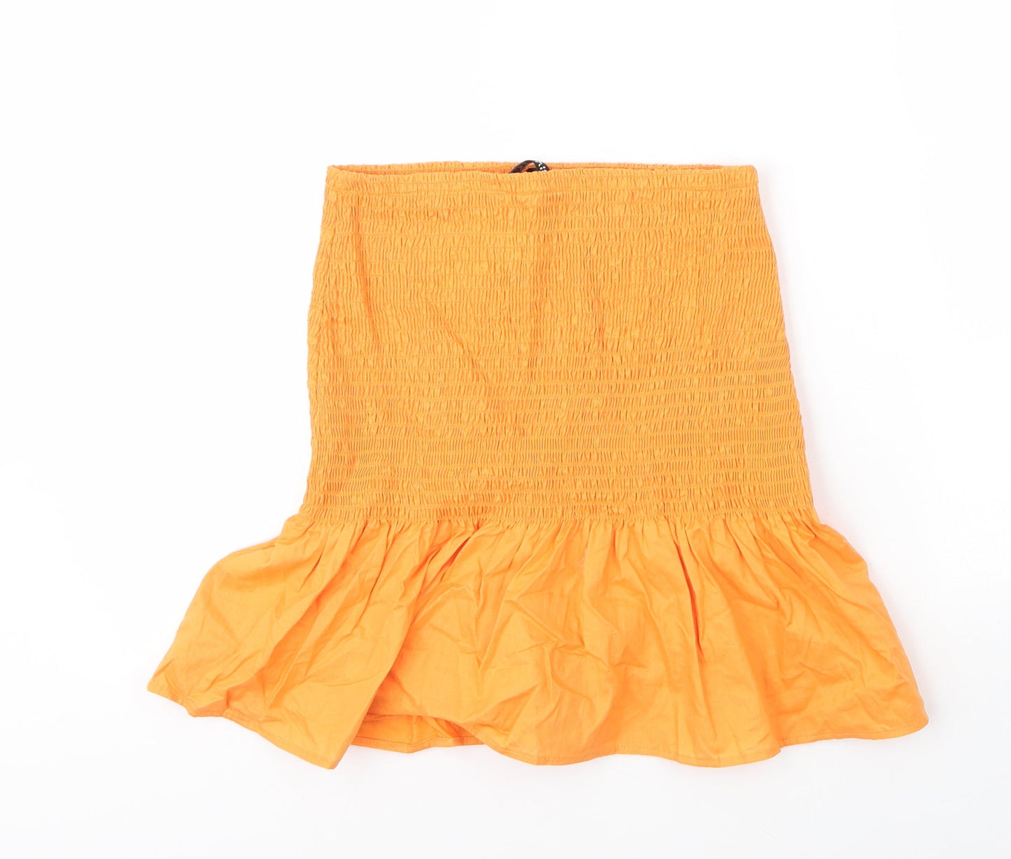 H&M Womens Orange  Cotton Basic Blouse Size XS Off the Shoulder