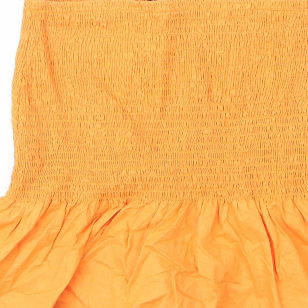 H&M Womens Orange  Cotton Basic Blouse Size XS Off the Shoulder