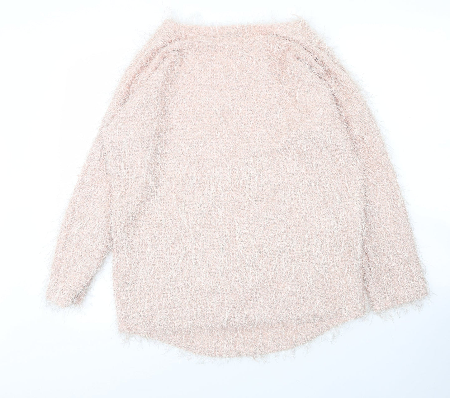 Ravi Famous Womens Pink Round Neck  Acrylic Pullover Jumper Size L