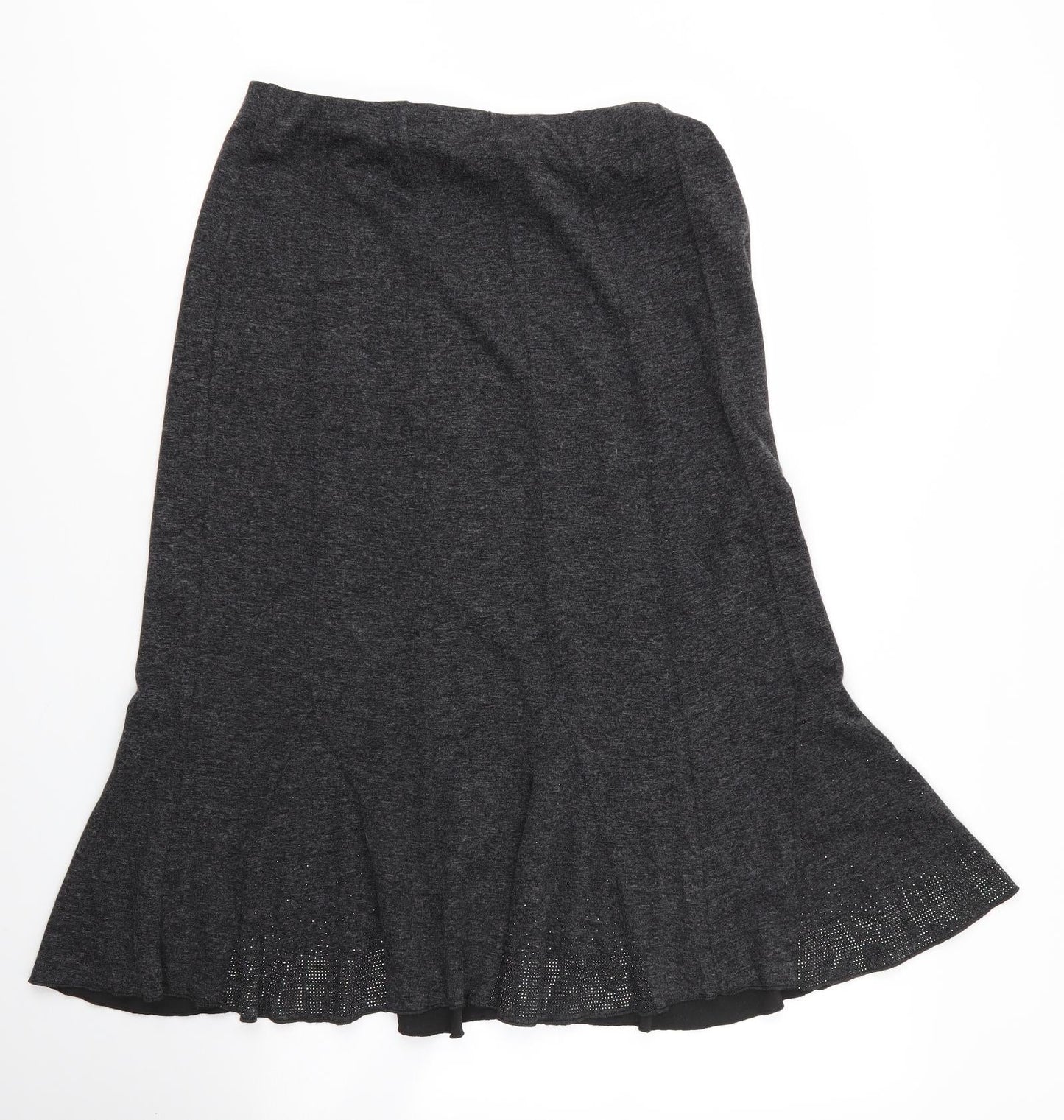 Just Elegance Womens Grey  Viscose Trumpet Skirt Size 12