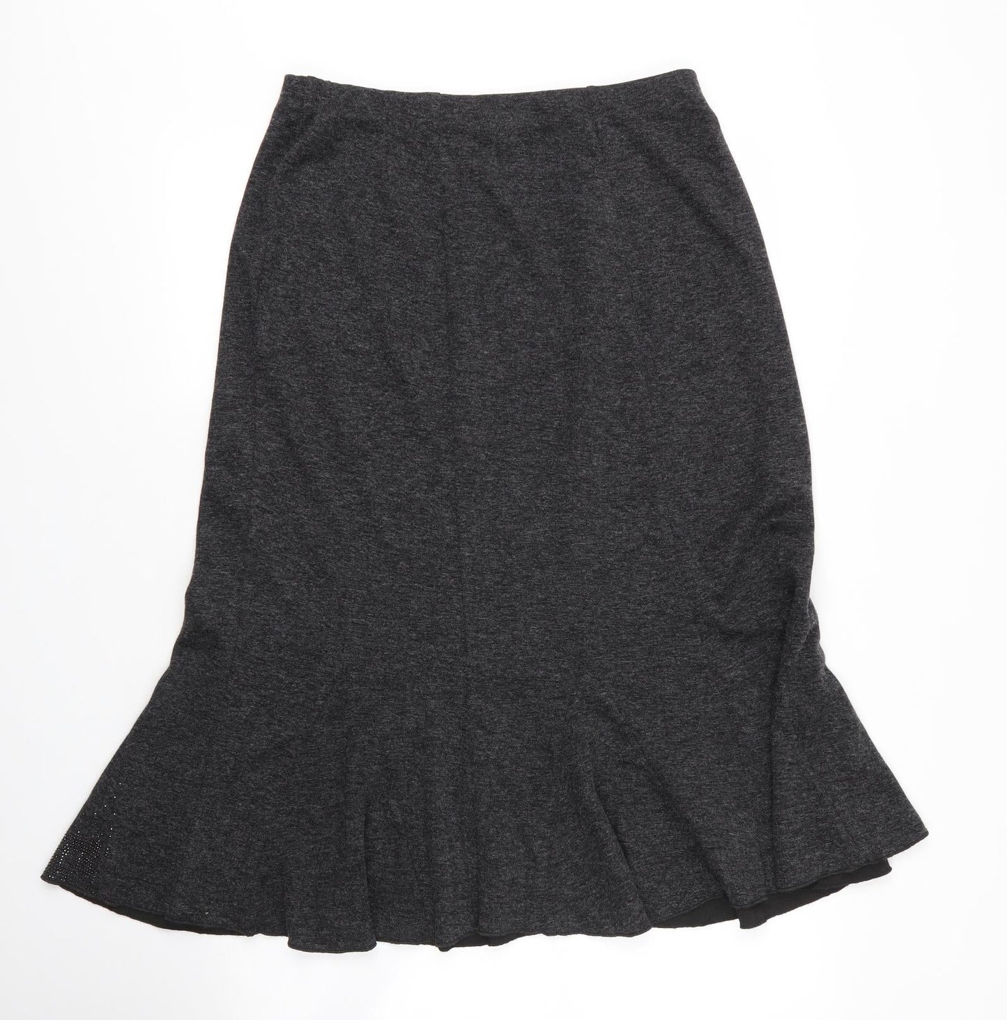 Just Elegance Womens Grey  Viscose Trumpet Skirt Size 12