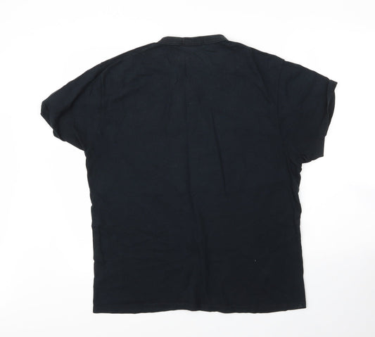 Brooklyn  Mens Black  Cotton  T-Shirt Size M Round Neck