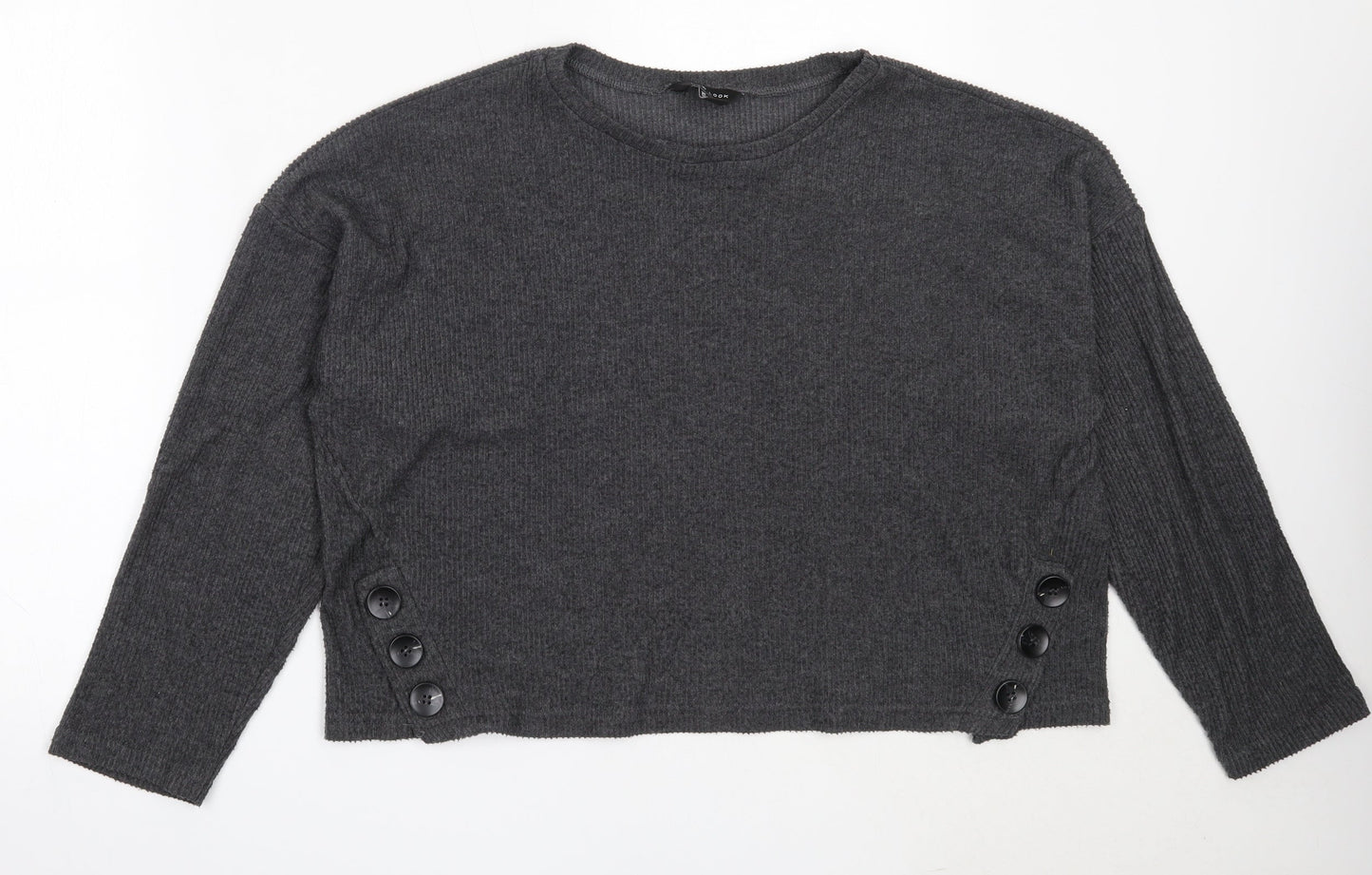 New Look Womens Grey Round Neck  Polyester Pullover Jumper Size L