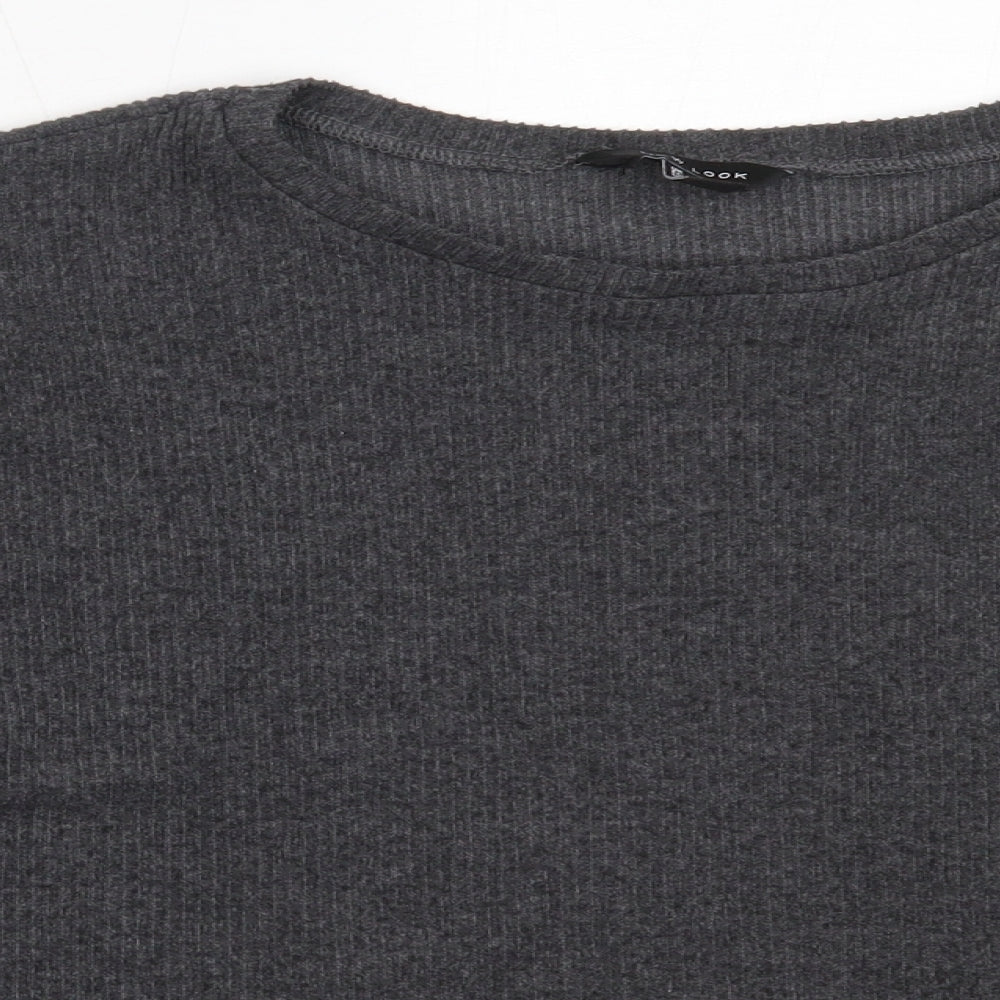 New Look Womens Grey Round Neck  Polyester Pullover Jumper Size L