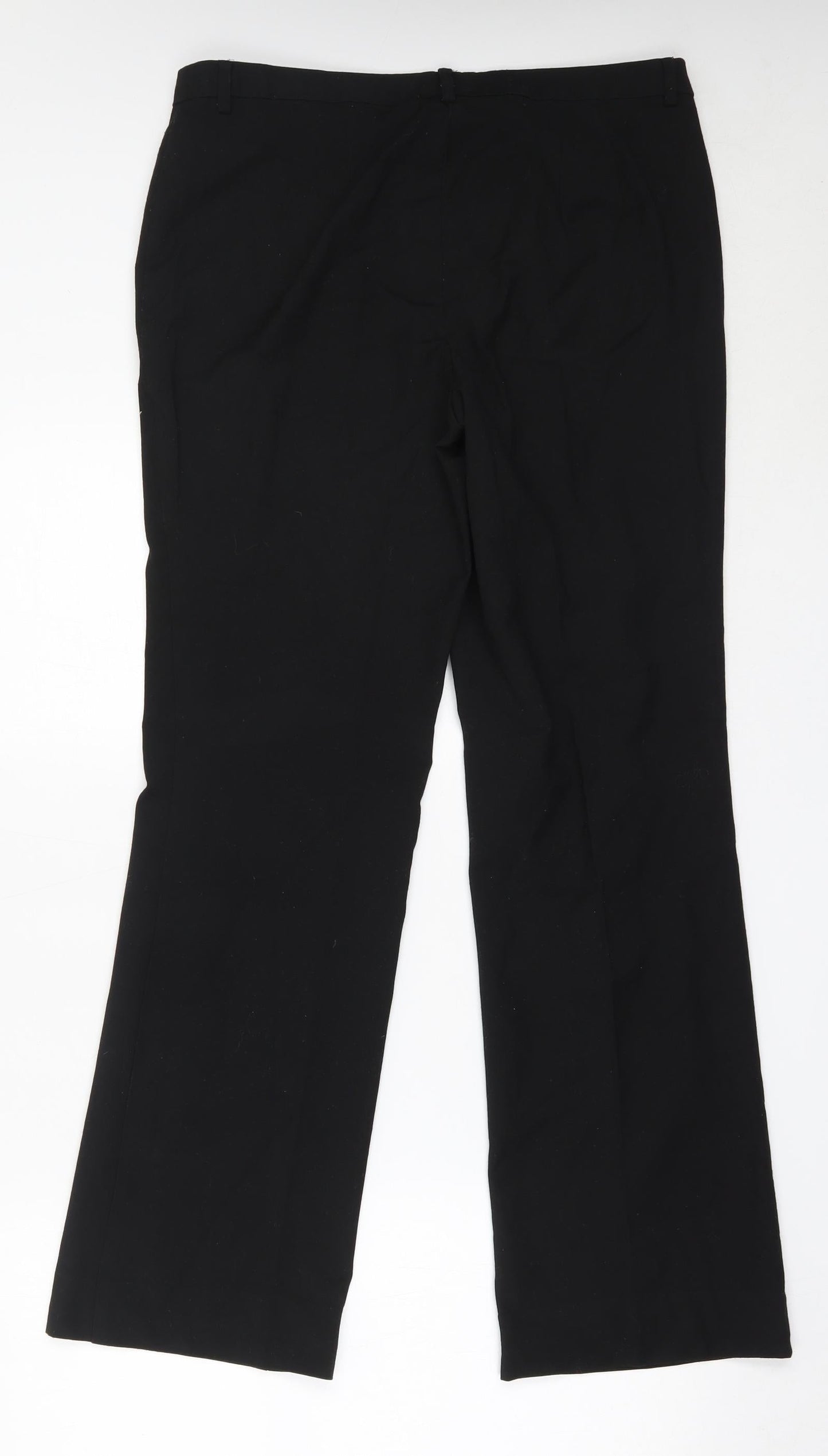 Marks and Spencer Womens Black  Polyester Trousers  Size 12 L30.5 in Regular