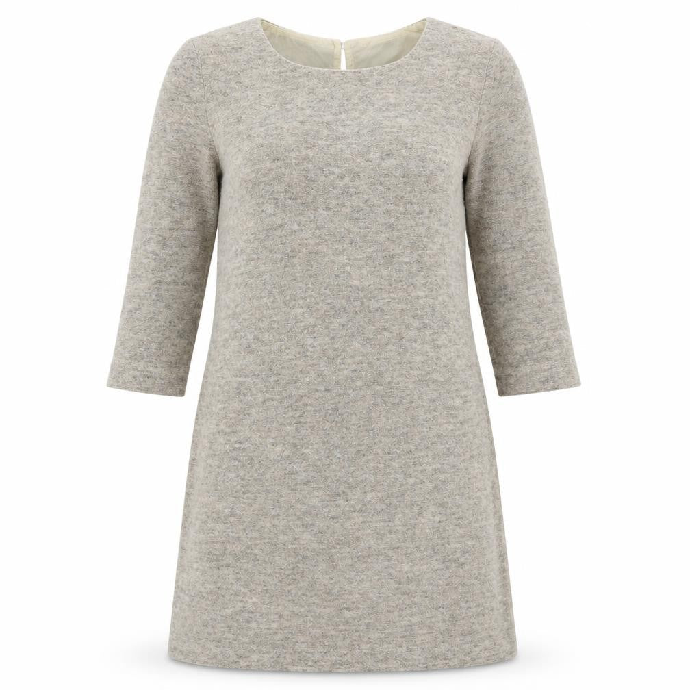 La Redoute Womens Beige  Polyester Jumper Dress  Size 8  Round Neck