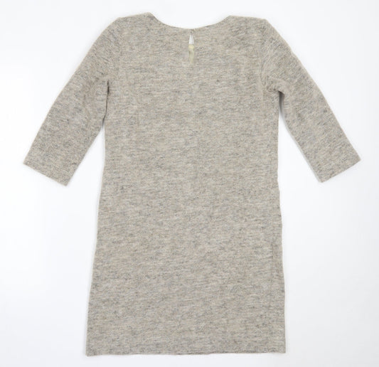La Redoute Womens Beige  Polyester Jumper Dress  Size 8  Round Neck