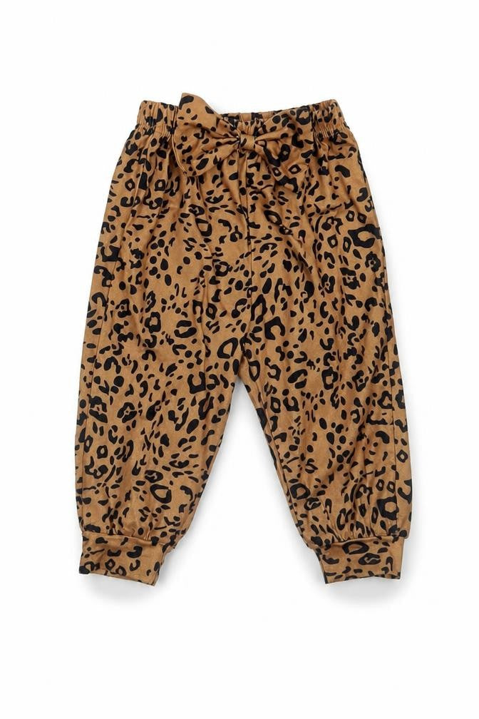 SheIn Girls Brown Animal Print Cotton  Trousers Size 12 Months