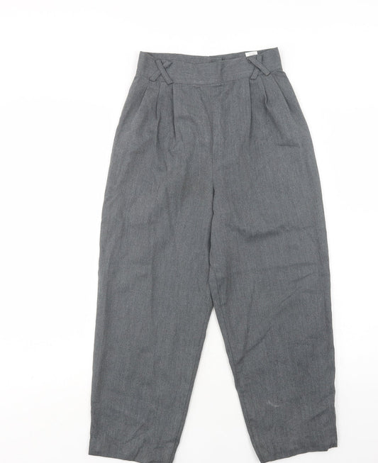 Tesco Boys Grey  Polyester Dress Pants Trousers Size 10 Years  Regular Button