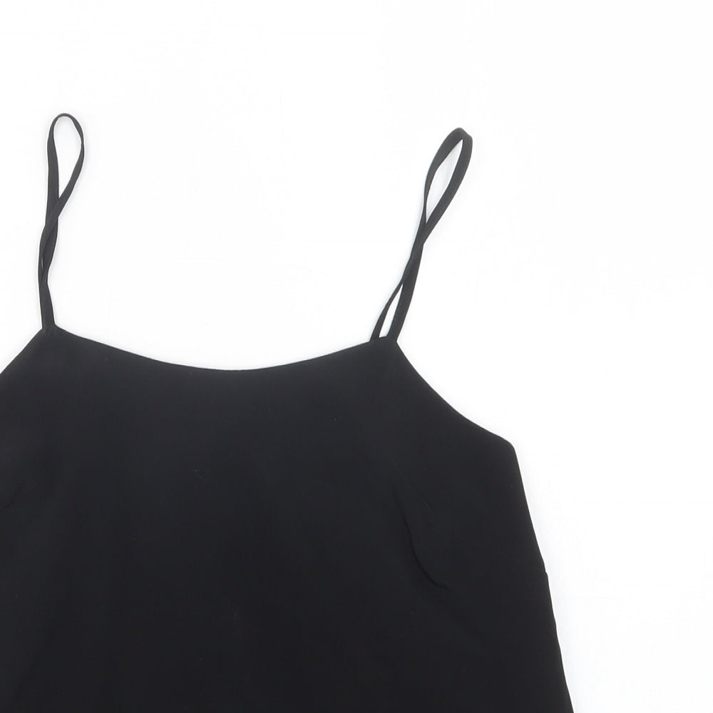 River Island Womens Black  Polyester Camisole Blouse Size 8 Square Neck