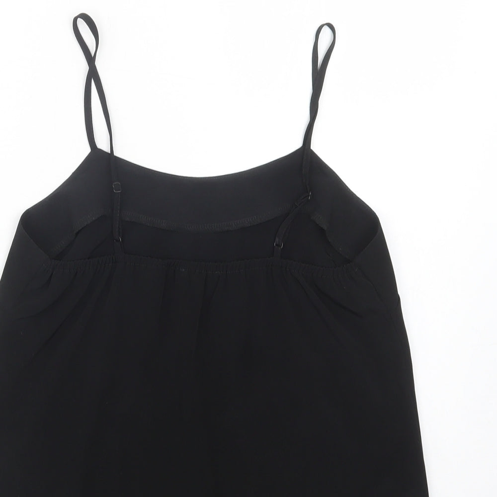River Island Womens Black  Polyester Camisole Blouse Size 8 Square Neck