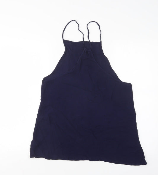 Papaya Womens Blue  Viscose Basic Tank Size M Square Neck